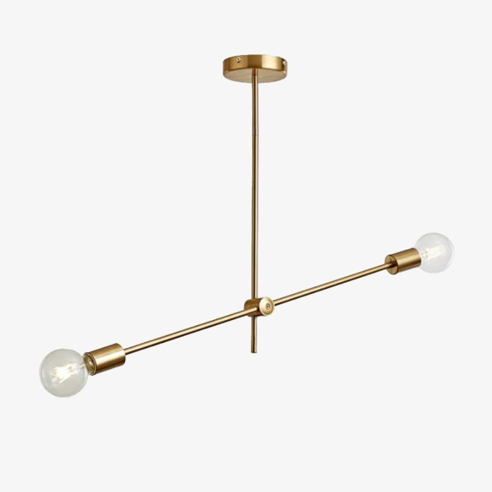 Lustre design à LED en tubes dorés Loft