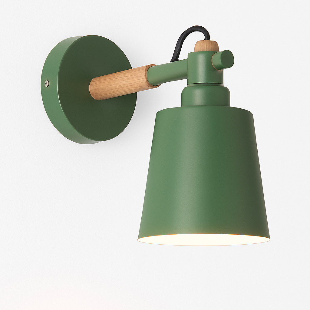 Applique murale LED en bois et métal Nordic