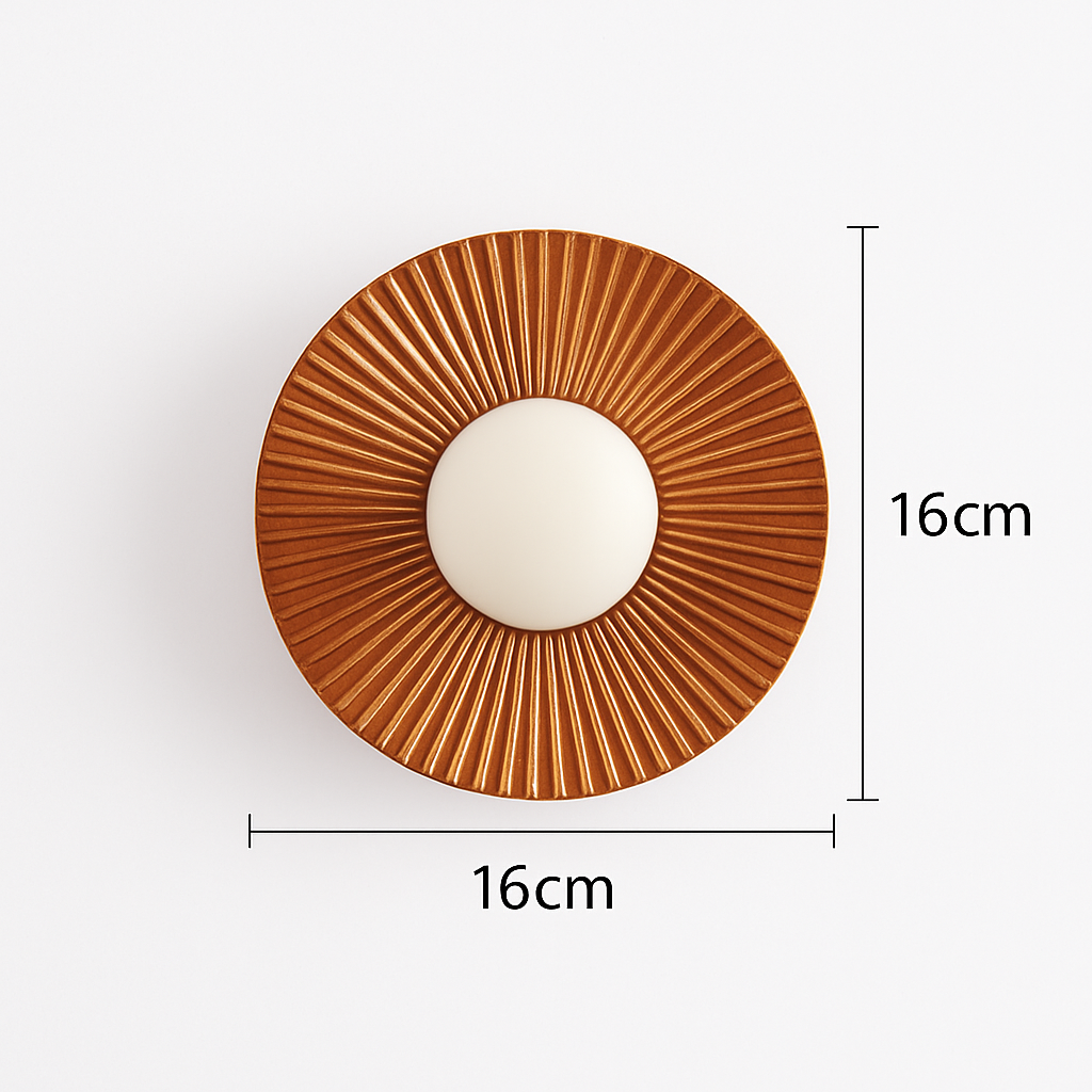 Applique murale moderne LED forme de soleil métallique Hasna