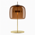 Lampe à poser design à LED en métal doré et abat-jour en verre rétro Light