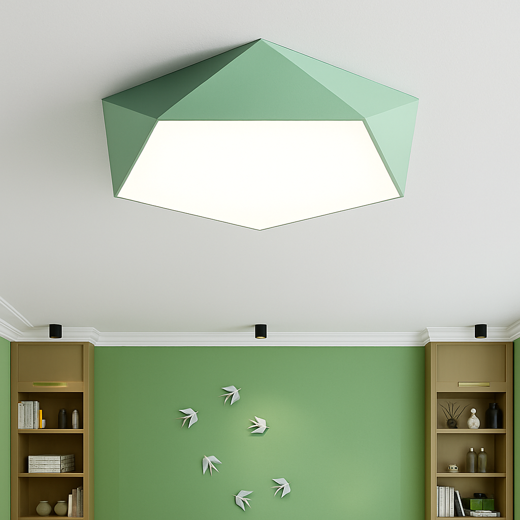 Plafonnier design LED géométrique de couleur