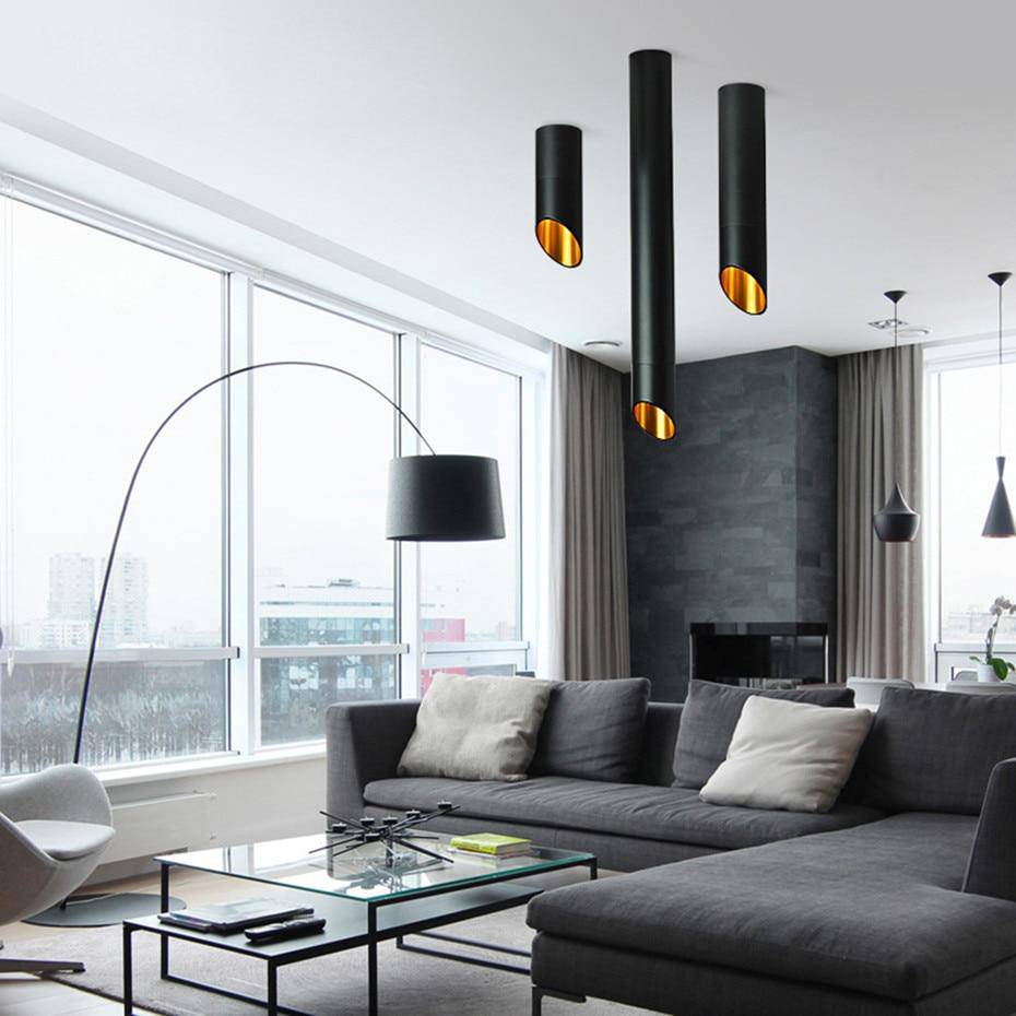 Spot design LED tube aluminium style géométrique