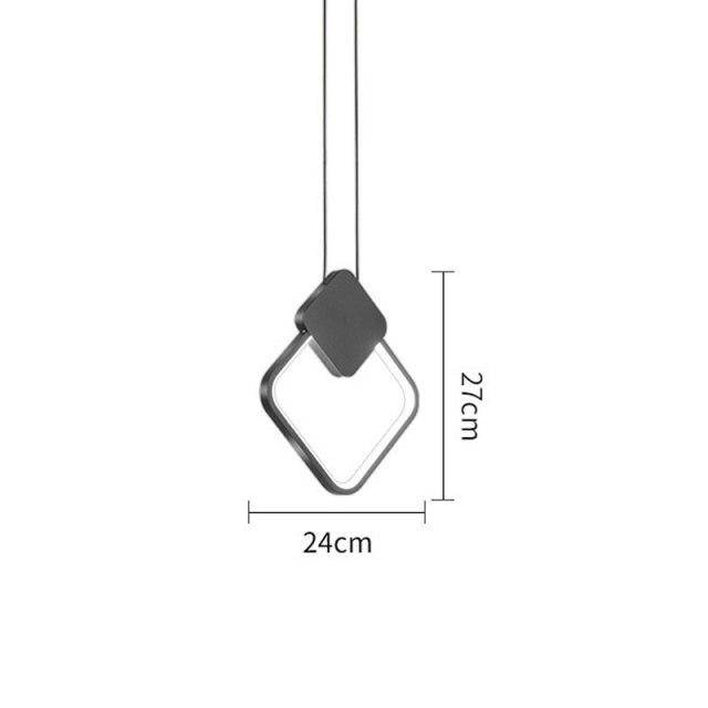 Suspension design LED aux formes géométriques en métal Luxury
