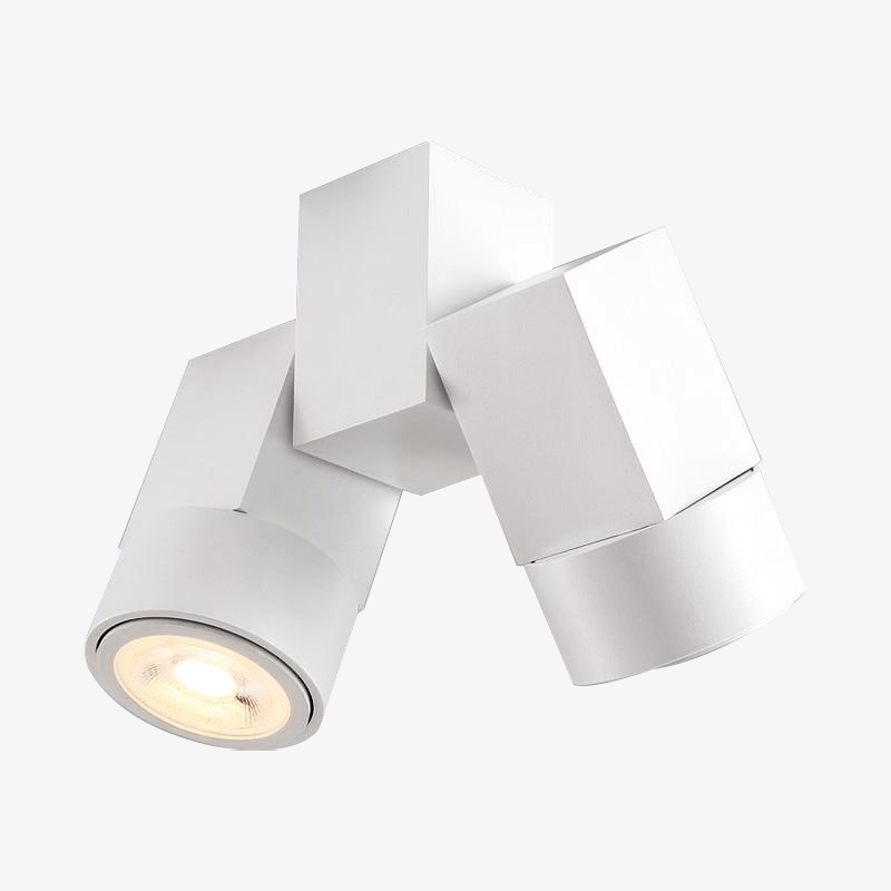 Spot moderne avec double LED en aluminium blanc