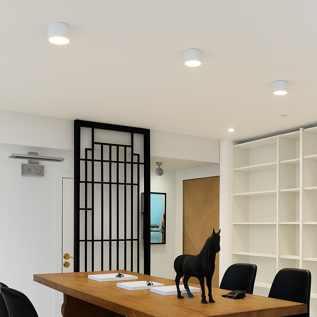 Spot moderne LED rond et encastrable en métal Lory