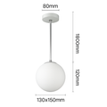 Suspension design LED forme ovale en verre blanc