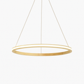 Suspension moderne LED avec anneau en bois lumineux Ibarne
